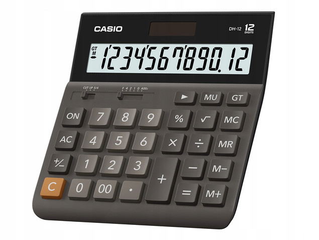Kalkulator biurowy CASIO 12-cyfrowy czarny bateryjny i słoneczny