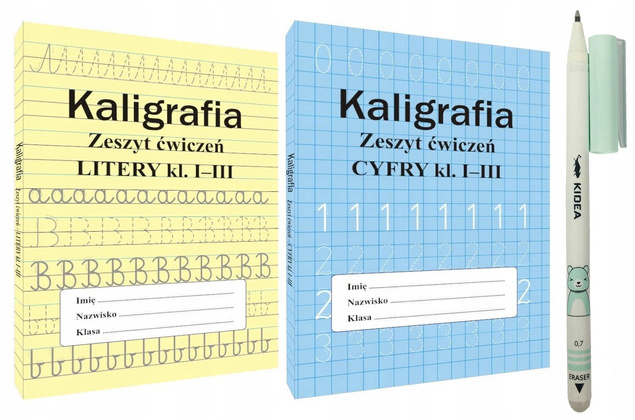 Zestaw Do Nauki KALIGRAFII Dla Dzieci 3w1 Długopis Zmazywalny Nauka Pisania