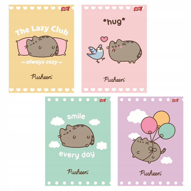 Zeszyt A5 32 Kartki Linkia podwójna Kolor w Trzylinie Kotek Pusheen