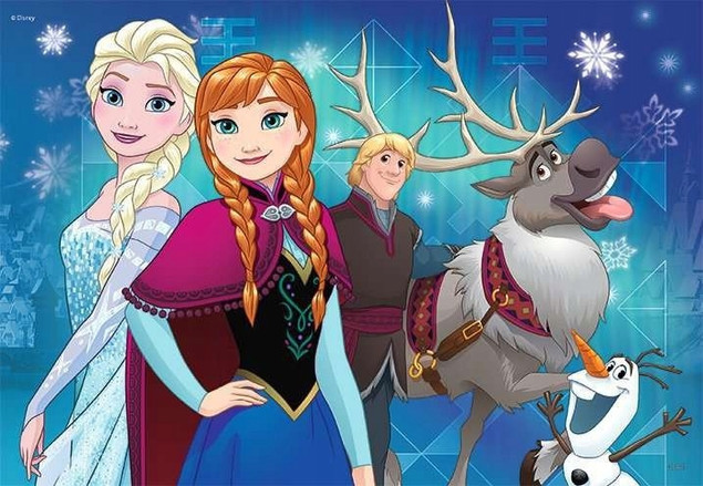 Puzzle Ravensburger 48 elementów Frozen Kraina Lodu Zorza Polarna 2x24