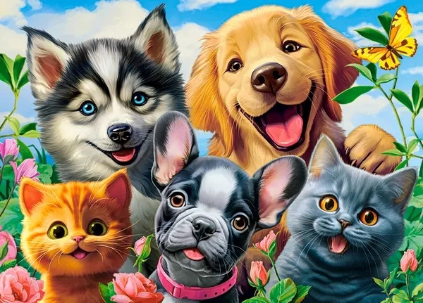 Puzzle 120 el. Selfie ze zwierzętami Castorland