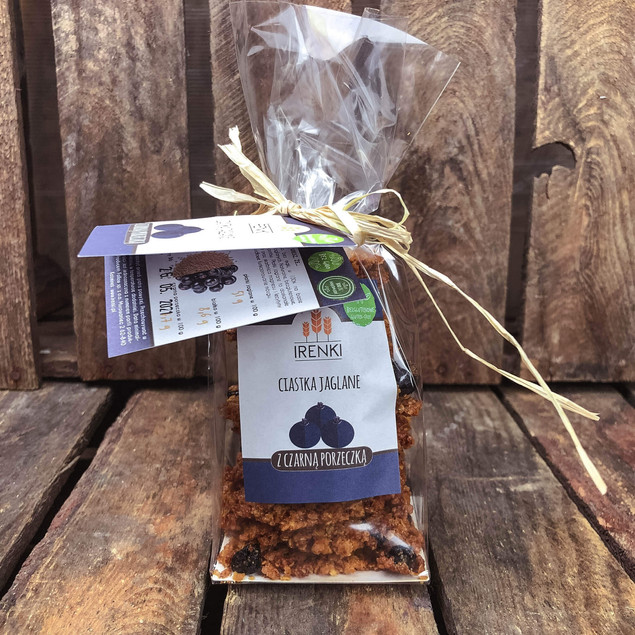 BEZGLUTENOWE ciastka JAGLANE Czarna porzeczka bez konserwantów 175g Irenki
