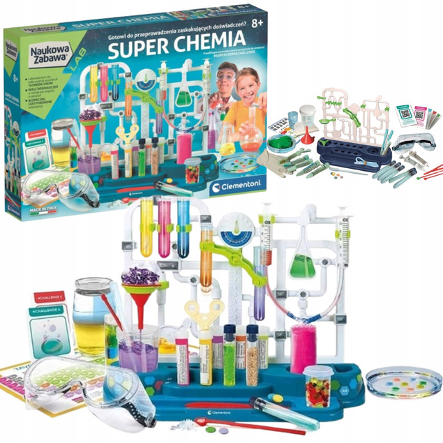 Laboratorium Super Chemia Doświadczenia Naukowa Zabawa 8+ Clementoni