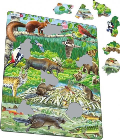 Puzzle Larsen 45 el. Układanka Las Nordycki M - Ramkowe 5+