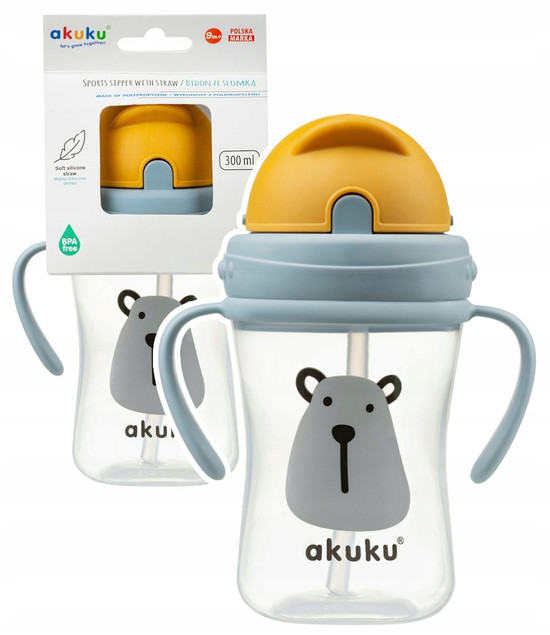 Bidon z chowaną słomką 300ml 9m+ Akuku