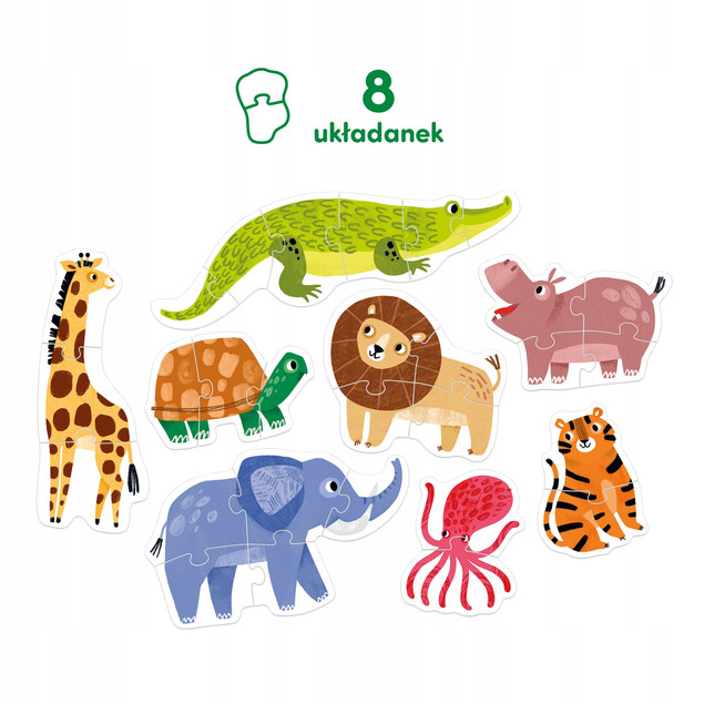 CzuCzu Puzzle Progresywne Dzikie Zwierzątka 2+ – Edukacyjne Układanki dla Dzieci