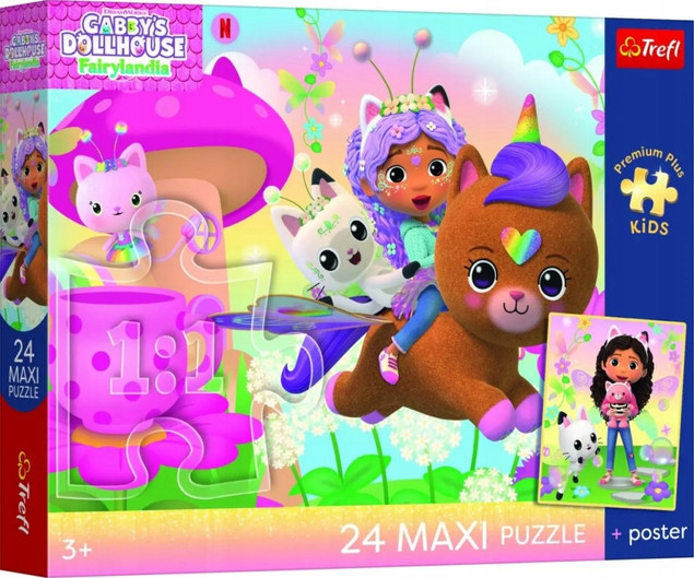 Puzzle Trefl 24 elementy Gabby na ratunek Koci Domek Gabby