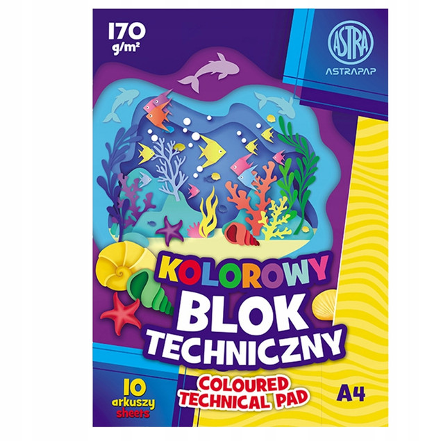 Blok techniczny kolorowy A4 dla dzieci