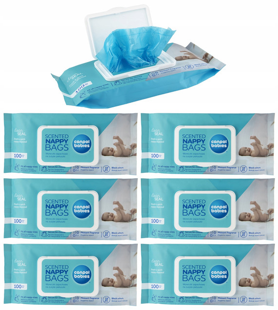 CANPOL Woreczki Na Pieluszki ZAPACHOWE Zużyte Pieluszki 100 szt. 70/003 x6