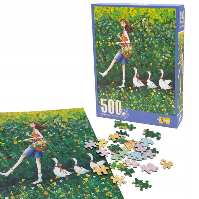 Puzzle Askato 500 el. Dwustronne Dziewczyna z Gąskami +12 lat