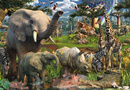 PUZZLE 18000 SŁONIE WODOPÓJ ŻYRAFA ZWIERZĘTA XXL