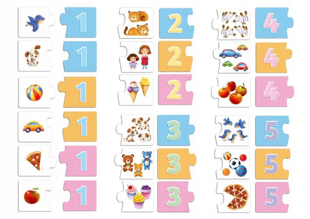 Puzlino Raz, Dwa, Trzy... Gra Edukacyjna Puzzle Układanka 2+ Granna 4137