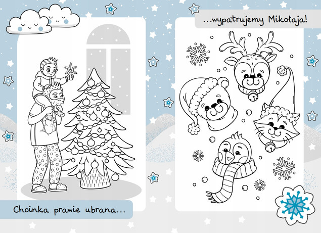 Malowanki z Mikołajem. Śnieżynka