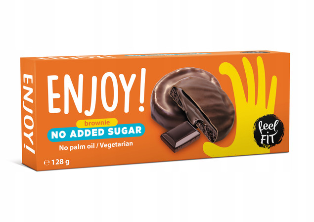FEEL FIT Enjoy! Ciastka Brownie w gorzkiej czekoladzie bez cukru 128g