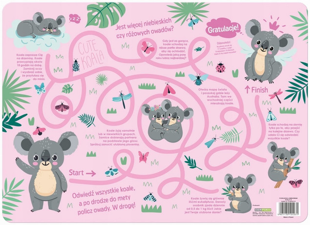 Podkładka Na Biurko Laminowana KOALA MISIE Plastyczna Ochronna