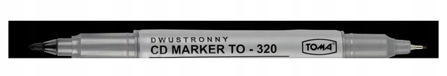 Marker Permanentny Z Tuszem Wodoodpornym Dwustronny Pisak Czarny TOMA