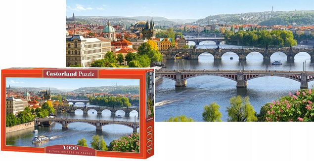 Puzzle 4000 Układanka Krajobraz Miasto PRAGA Czechy Mosty VLTAVA 9+ Castor