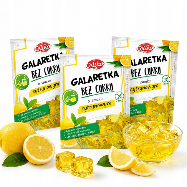 Galaretka Cytrynowa BEZ DODATKU CUKRU Celiko smak Cytrynowy Bez glutenu x3