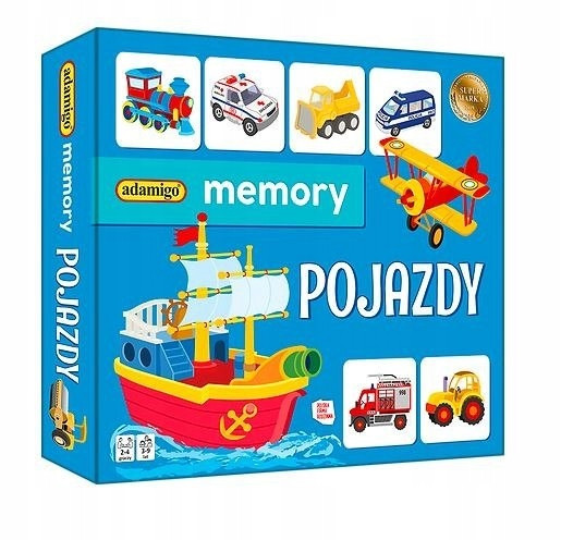 Adamigo Memory Pojazdy Gra Pamięciowa dla Dzieci 3+