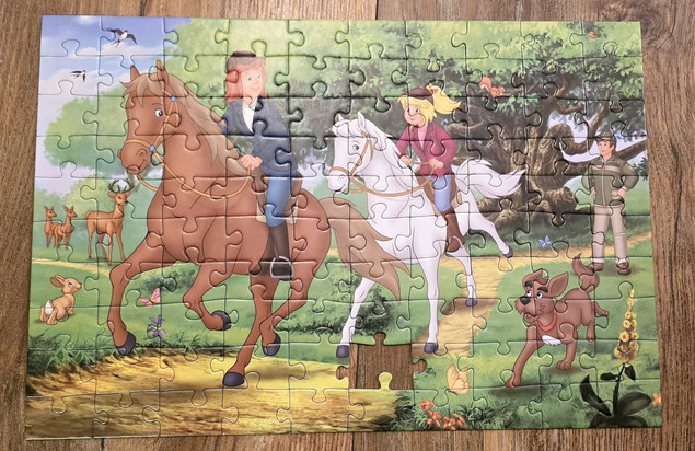 Schmidt Spiele Puzzle Bibi & Tina 4w1 (2x100, 2x150 el.) w Metalowej Skrzynce