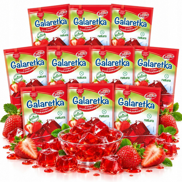 CELIKO Galaretka truskawkowa bezglutenowa 75g x10