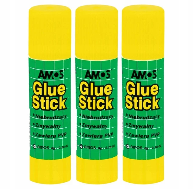 3x Amos Klej w sztyfcie 8 g