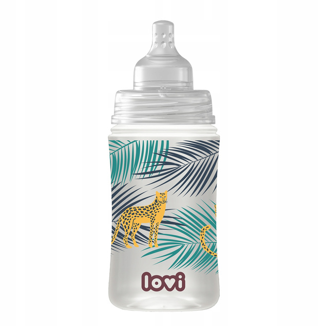 Butelka LOVI Trends 250 ml JUNGLE VIBES Gepard Ze Smoczkiem 3M+