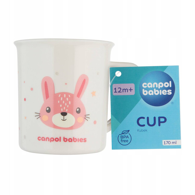 CANPOL Kubeczek Kubek Plastikowy Z Uchem KRÓLICZEK Królik 170ml 12M+ 4/413