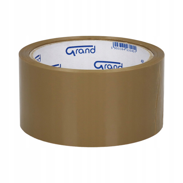 Taśma Pakowa Klejąca 48x50m Akryl Brązowa 1 Rolka Grand x6