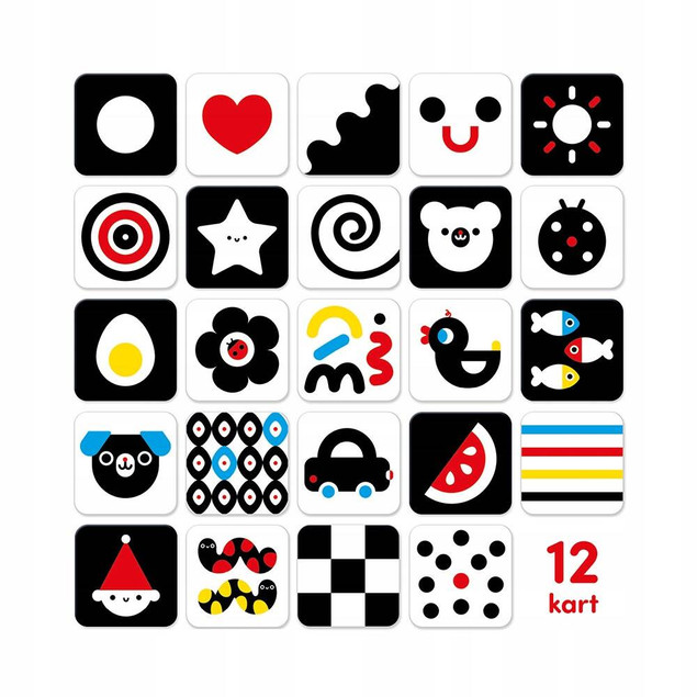 CzuCzu Duże karty kontrastowe 0–3 mies.