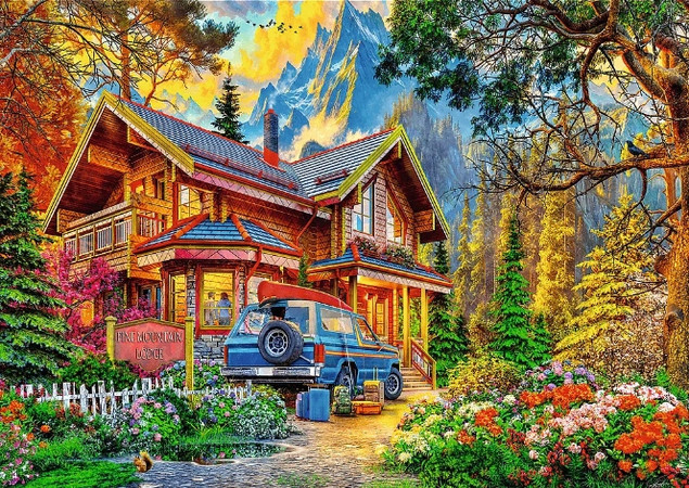 Puzzle Trefl 2x500 elementów Wycieczka w Góry 37534 - Dwie Układanki 2w1