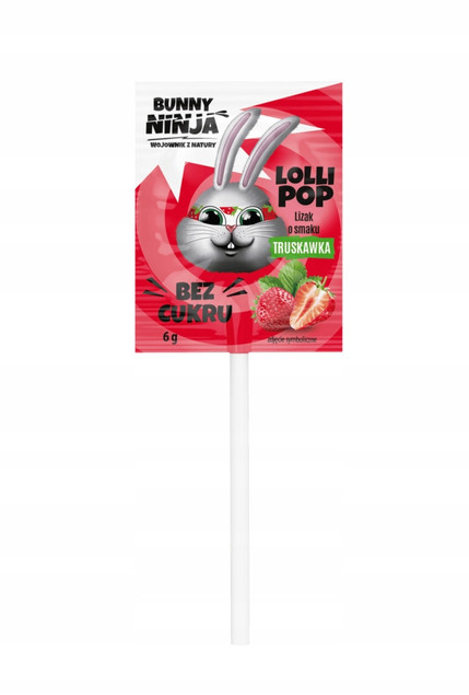 Lizak Bunny Ninja Serduszko Truskawka 6g
