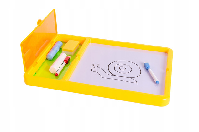 Tablica Dwustronna Askato 27x27cm Kredowa i Suchościeralna z Przyborami