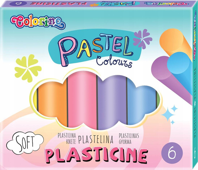 Plastelina Szkolna Elastyczna PASTEL Pastelowa 6 Kolorów Colorino 84972