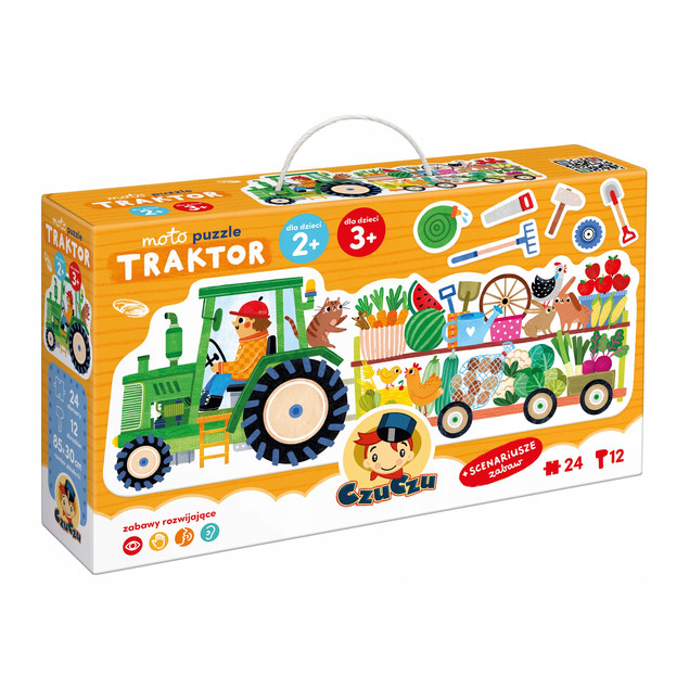 CzuCzu Moto Puzzle Traktor 24 elementy dla dzieci 2+ Edukacyjne