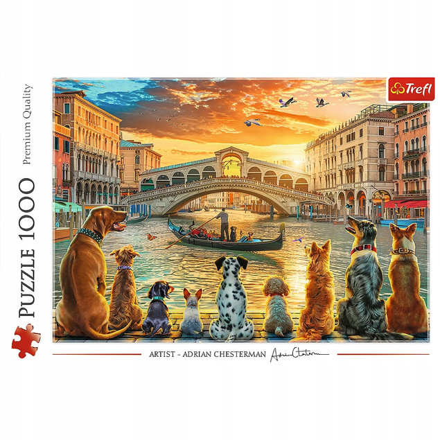 Puzzle Trefl 1000 "Pieski w Wenecji" dla Dorosłych i Dzieci