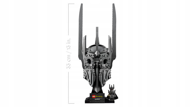 LEGO Icons 11373 Władca Pierścieni: Hełm Saurona – Kolekcjonerski Model Z Minifigurką