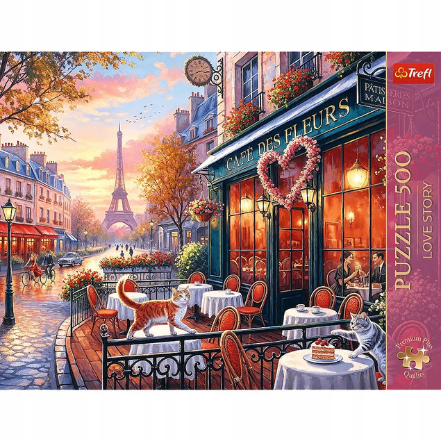 Puzzle Trefl 500 el. Love Story: Miłość w Paryżu Premium Plus Quality