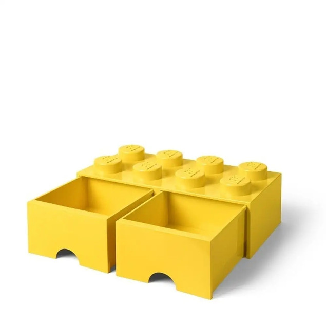 LEGO Brick Drawer 8 Pojemnik Klocek z Szufladami Żółty