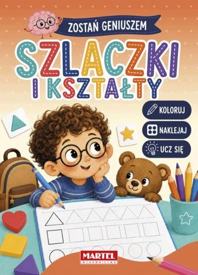 Kolorowanka z naklejkami Zostań geniuszem Szlaczki i kształty Martel