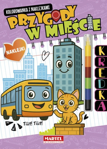 Kolorowanka PRZYGODY W MIEŚCIE z Kredką Modułową i Naklejkami Martel