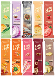 LONG CHIPS Chipsy Ziemniaczane MIX SMAKÓW 75g x10
