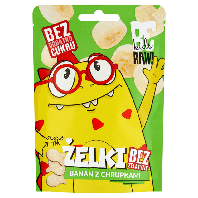 Żelki owocowe BeRAW Kids Banan z chrupkami dla dzieci bez dod. cukru 35g