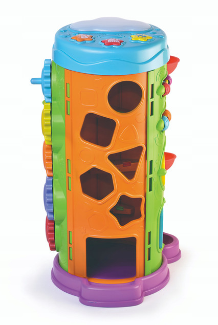 Dumel Discovery Wieża Niespodzianka 5w1 Zjeżdżalnia Sorter Kulodrom Melodie