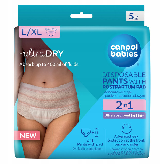Jednorazowe majtki poporodowe 2w1 Canpol Babies L/XL 5szt