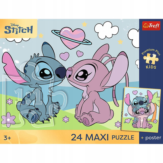 Trefl Puzzle PPK 24 Maxi, Lilo & Stitch - Marzenia Lilo i Stitcha + plakat