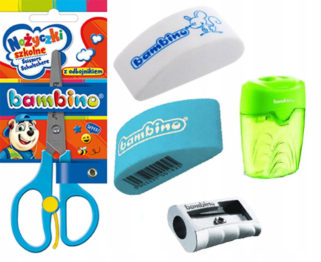 Wyprawka Szkolna Zestaw Plastyczny Klej Blok Gumka Plastelina XXL Bambino