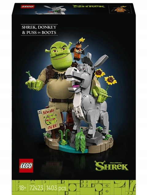 LEGO 72423 Shrek, Osiołek i Kot w Butach – Zestaw Kolekcjonerski dla Dorosłych