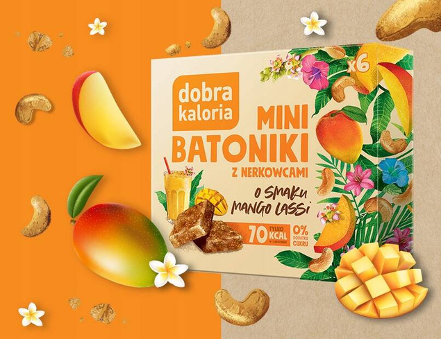 Zdrowe Mini Batoniki Mango Lassi Bez Cukru Magnez Potas 6szt. Dobra Kaloria