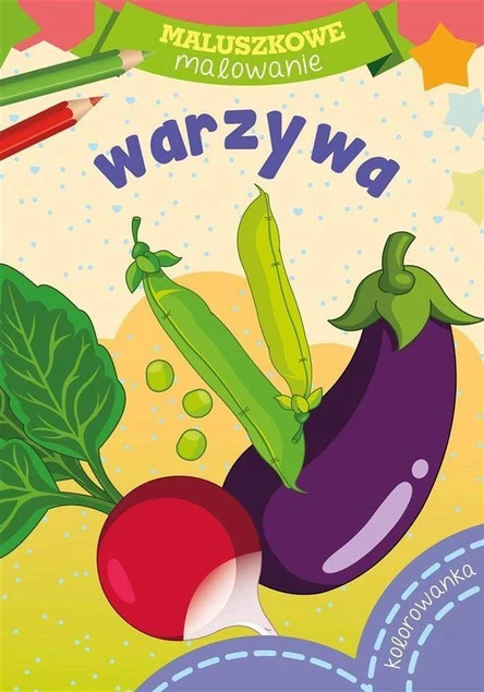 MALOWANKI KOLOROWANKI Z NAKLEJKAMI MALUSZKOWE MALOWANIE WARZYWA